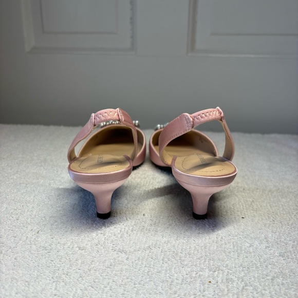Adrienne Vittadini - Satin Finish Soft Pink Kitten Heel - Picture 4 of 7